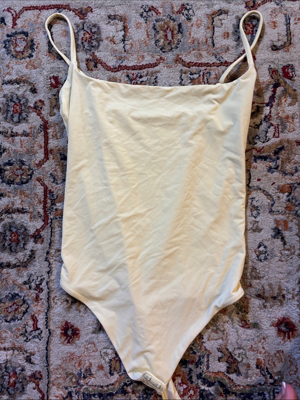 Amazon Cream Slim Strap Bodysuit for Women